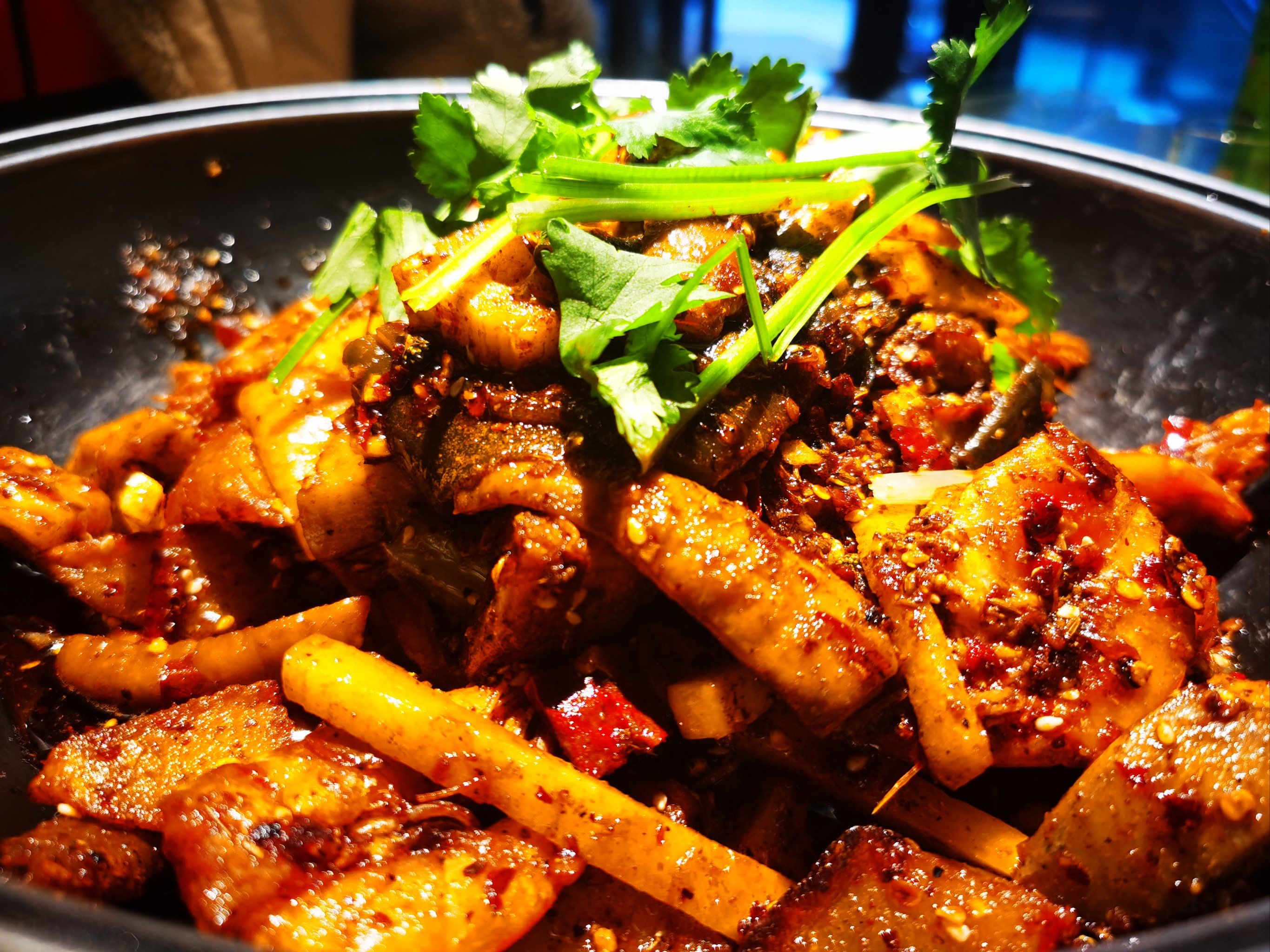 「干锅肠头」「土豆」「香豆腐」「苕皮」「干锅虾」「排骨」