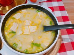 鸡汤小白菜煮榆林豆腐-西贝(吴江路湟普汇店)