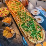 1米长的手工披萨，四种口味一次满足！！