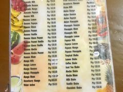 菜单-Jonah's Fruit Shake & Snack Bar