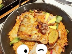 烤海鲈鱼海鲜铁锅饭-必胜客(江桥万达店)
