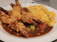 炸南美大虾咖喱蛋包饭4只-池奈·咖喱蛋包饭(熙地港店)