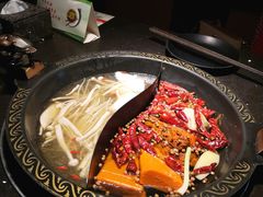麻辣拼菌菇鸳鸯锅-锅说大脸毛肚重庆老火锅(佐阾店)