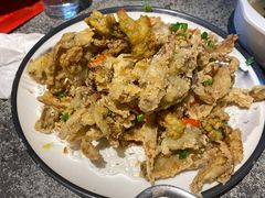 椒盐平菇-华盛园卷子王农家菜水库鱼