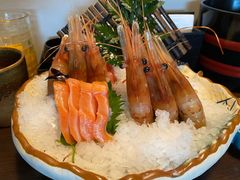 牡丹虾三文鱼刺身双拼-万岛日本料理铁板烧(万泰国际店)