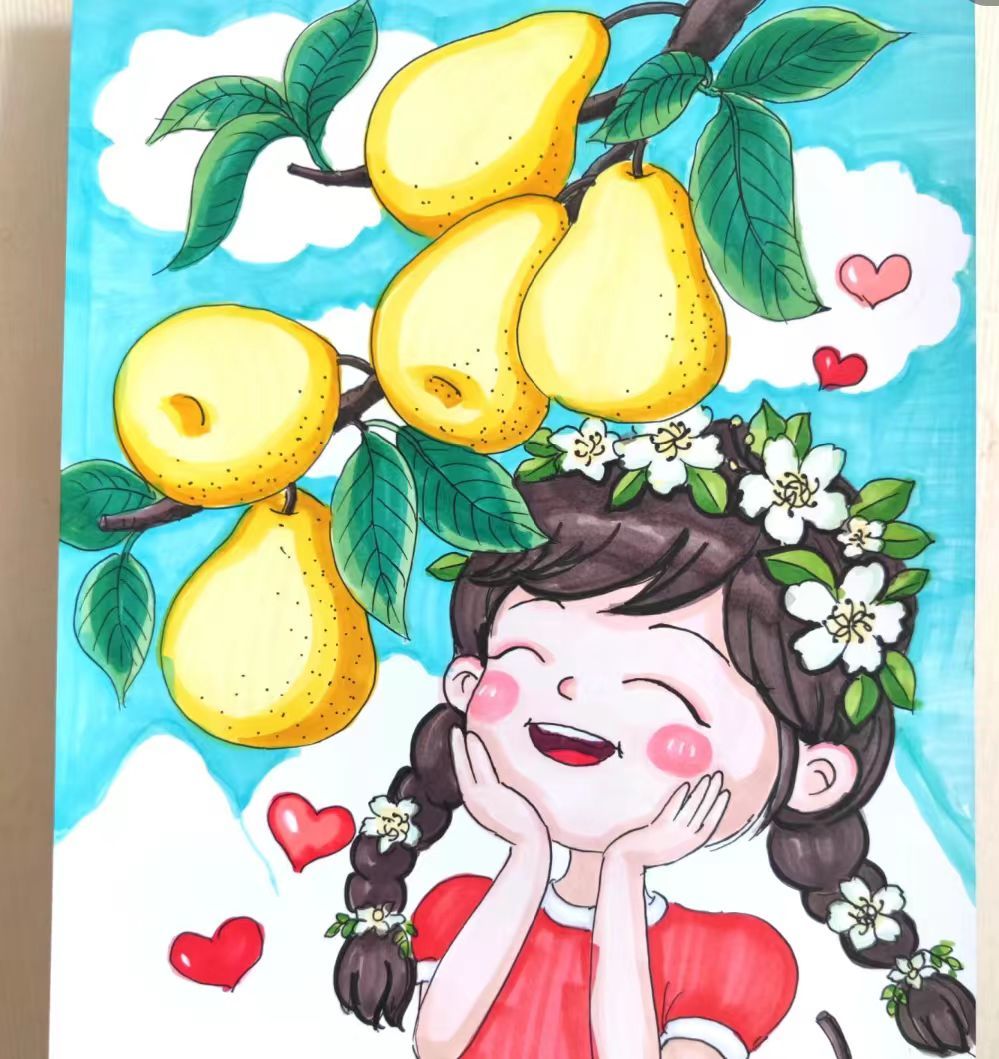 彩笔组合画出春天