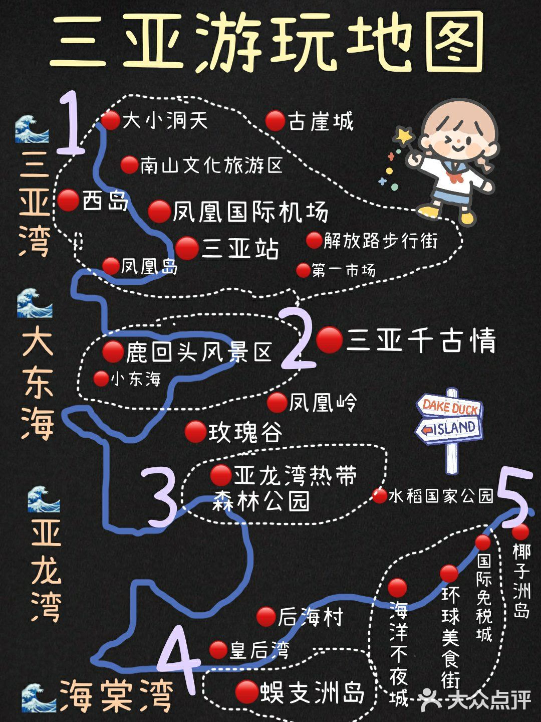 三亚旅游攻略景点地图三湾一海详细介绍