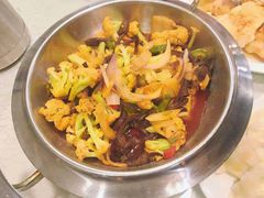 干锅菜花小黄蘑-黄家饺子东北特色菜馆(湖滨商业街店)