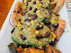 海鲜烩黑毛节瓜船-水乡人家私房菜(逢简店)