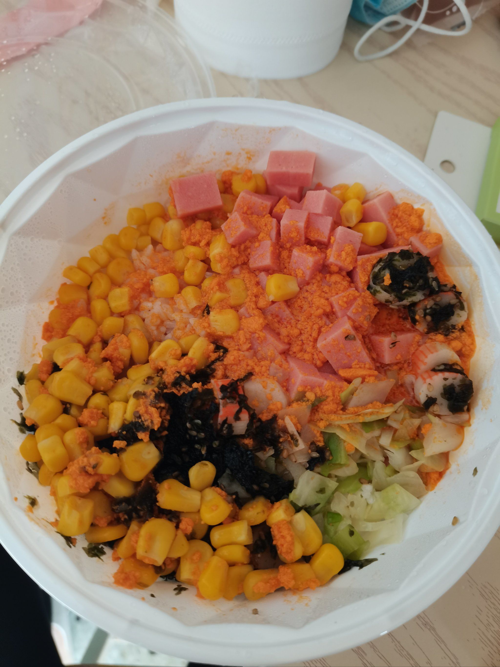 今日份午餐外卖蟹黄拌饭