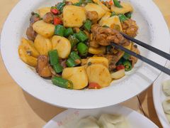 青椒麻鸡炒年糕-丝路东方虾仁水饺(北京路二宫汇嘉店)