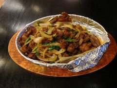 铁板炒烤羊腿肉-和园餐厅